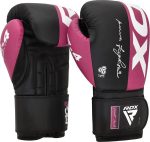 Боксерські рукавиці RDX BOXING GLOVES REX F4 чорний, рожевий 12 унцій (BGR-F4P) - Зображення 3