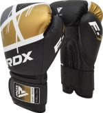 Боксерські рукавиці RDX BOXING GLOVES BGR-F7 чорний, золотий 16 унцій (BGR-F7BGL) - Зображення 2
