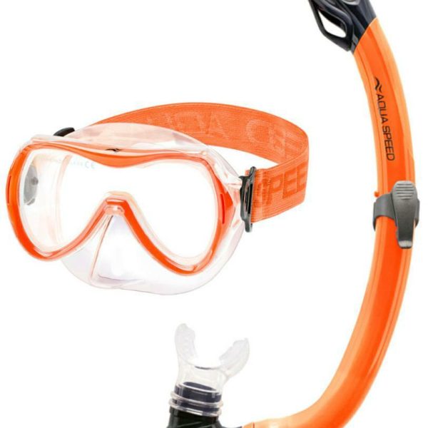Набір маска і трубка Aqua Speed ALIZE FS + SAMOS 61090 помаранчевий Уні OSFM