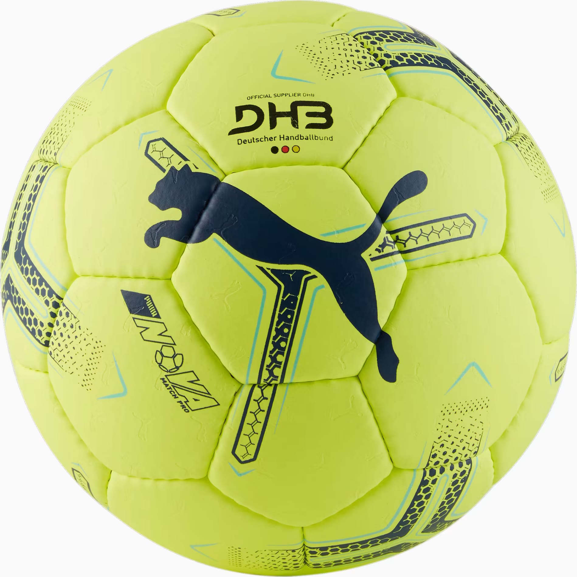 46268787865015_0fb5fd219a Гандбольний м'яч Puma NOVA Match Pro жовтий, чорний III (084384-01) - Зображення 1