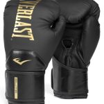 Боксерські рукавиці Everlast ELITE 2 BOXING GLOVES чорний, золотий Уні 16 унцій
