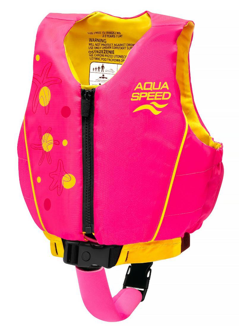 53164859425409_18efc476a0 Жилет для плавання Aqua Speed Swim Star 61130, малиновий та жовтий, для дітей 15-19 кг - Зображення 1