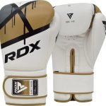 Боксерські рукавиці RDX BOXING GLOVES BGR-F7, білий, золотий, 10 унцій (BGR-F7GL)