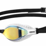 Окуляри для плавання Arena AIR-SPEED MIRROR жовті, мідно-білі Уні OSFM