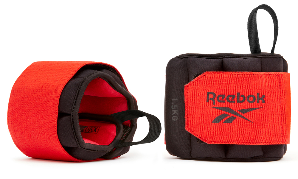 75660081130506_a3d74f3bc1 Обважнювачі для зап'ясть Reebok Flexlock чорний, червоний 1.5 кг (RAWT-11262) - Зображення 1