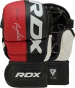 Тренувальні рукавиці RDX GRAPPLING GLOVES REX T6 PLUS чорний, червоний, білий M (GGR-T6R)