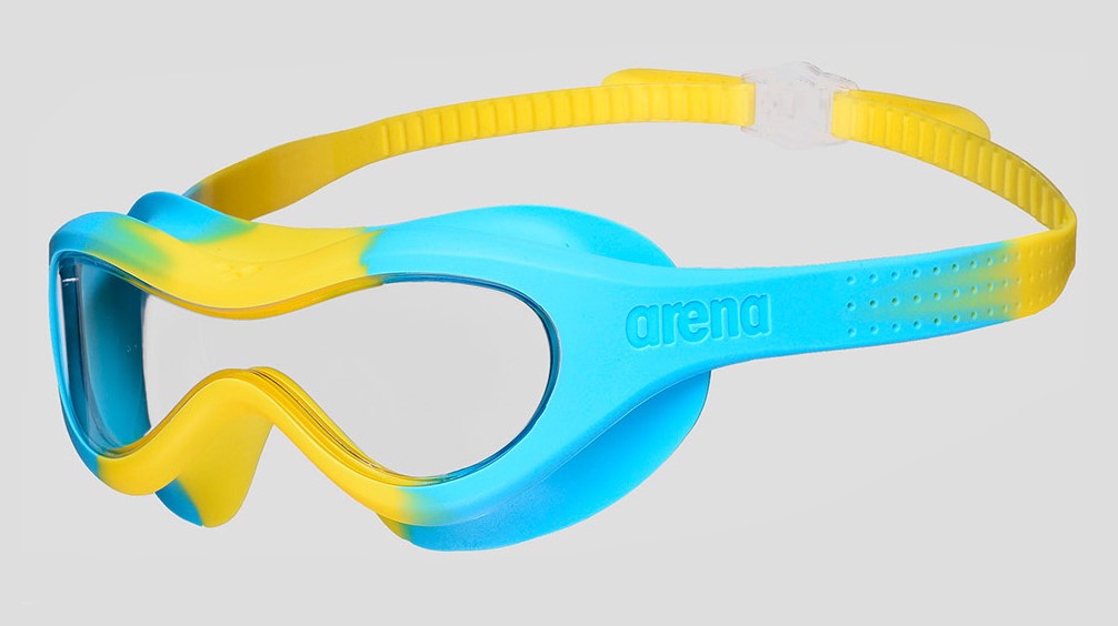 004287-102-SPIDER KIDS MASK-001-FL-S.jpg Окуляри-маска для плавання Arena SPIDER KIDS MASK блакитний, жовтий Діт OSFM - Зображення 1