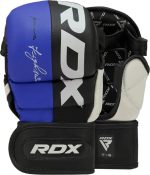 Тренувальні рукавиці RDX GRAPPLING GLOVES REX T6 PLUS чорний, синій, білий XL (GGR-T6U)