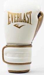 Боксерські рукавиці Everlast POWERLOCK 2R TRAINING GLOVE, білий, золотий, Уні 10 унцій (P00003048)