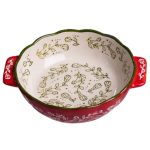 Кругла форма для запікання Vintage 500 мл з ручками, червона HM04-05 - Зображення 2