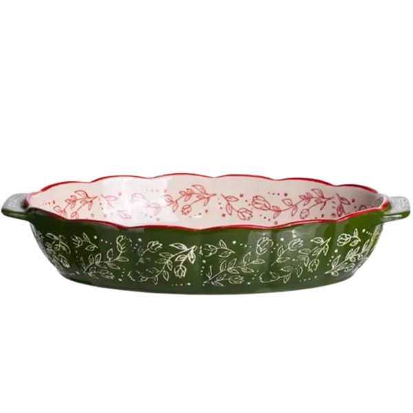 Форма для запікання Vintage 30×18×5 см з ручками, зелена HM05-02