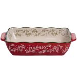 Прямокутна форма для випікання Vintage 700 мл з ручками, червона HM05-09