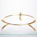 Порцелянове блюдо Casual 28 см на металевій підставці, золото Yiwu LB-1574G - Зображення 5
