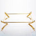 Серверна тарілка на металевій підставці 25,4*25,4*9,5 см, золото Yiwu LB-1562G - Зображення 5