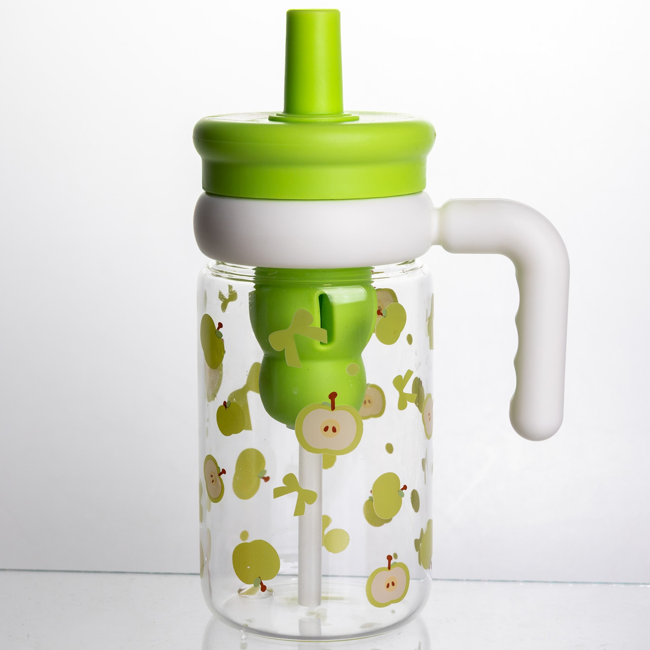 butylka_dlya_vody_steklyannaya_apple_s_sitechkom_1_1_l_zelenyy Скляна пляшка для води Apple з ситечком 1,1 л, зелена Yiwu HP-GM-29 - Зображення 1