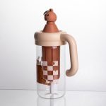 Скляна пляшка для води Capybara з ситечком 750 мл, шоколад - Зображення 4