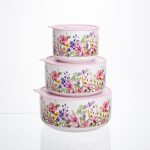 Порцелянові контейнери для їжі Flowers (9,5/13/15 см) Yiwu TS-3P-2 - Зображення 3