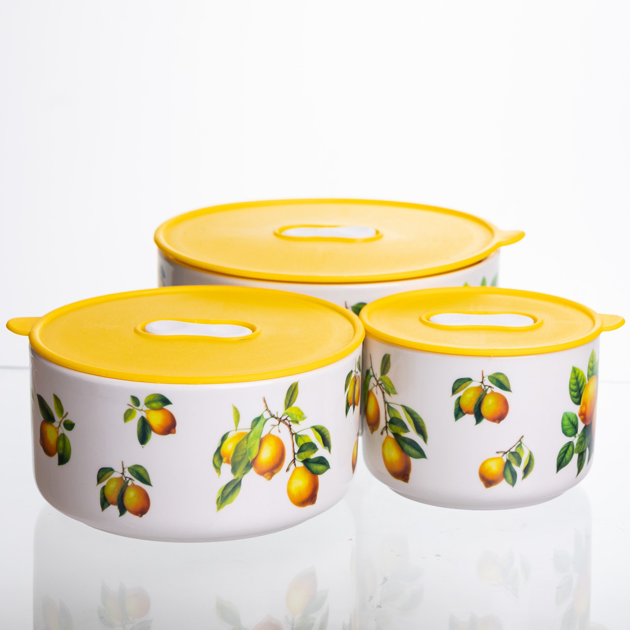Порцелянові контейнери для їжі Lemon 9,5/13/15 см Yiwu TS-3P-1 - Зображення 1