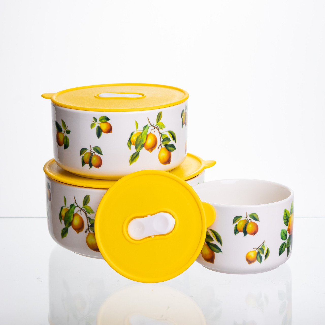 Порцелянові контейнери для їжі Lemon 9,5/13/15 см Yiwu TS-3P-1 - Зображення 4