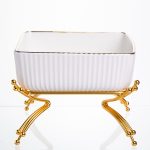 Порцелянова салатниця Casual 18*18 см з підставкою Yiwu LB-1564G