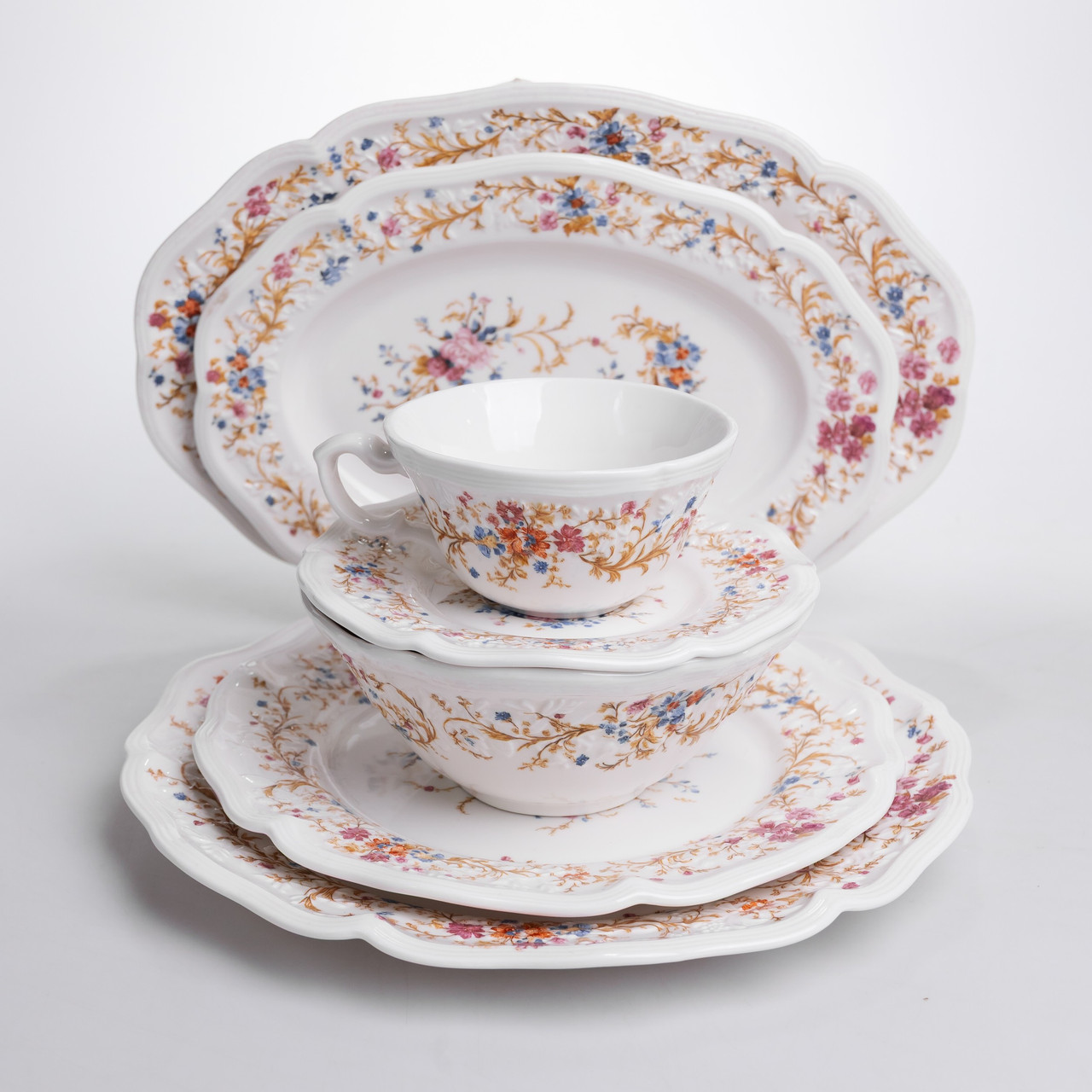 Столовий сервіз Vintage з порцеляни на 6 осіб, 32 предмети - Yiwu ALS-32PCS - Зображення 3