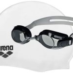 Комплект (окуляри + шапочка) Arena POOL SET чорний, білий Уні OSFM