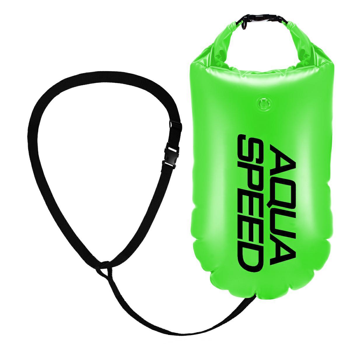 82153349767670_257e827139 Буй для плавання Aqua Speed Open Water Swim Buoy 61240, салатовий, чорний, об'єм 17 літрів - Зображення 1