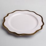 Десертна тарілка з порцеляни Antique White 20 см Yiwu HKPP-8 - Зображення 4