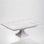 Порцелянова тортівниця на ніжці White Square 25.5 * 25.5 см, квадратна, Yiwu 120-YH-HG062 - Зображення 3