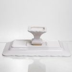 Порцелянова тортівниця на ніжці White Square 25.5 * 25.5 см, квадратна, Yiwu 120-YH-HG062 - Зображення 6