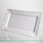 Порцелянова тортівниця на ніжці White Square 35.5*35.5 см квадратна Yiwu 120-YH-HG060 - Зображення 5