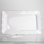 Порцелянова тортівниця на ніжці White Square 35.5*35.5 см квадратна Yiwu 120-YH-HG060 - Зображення 6